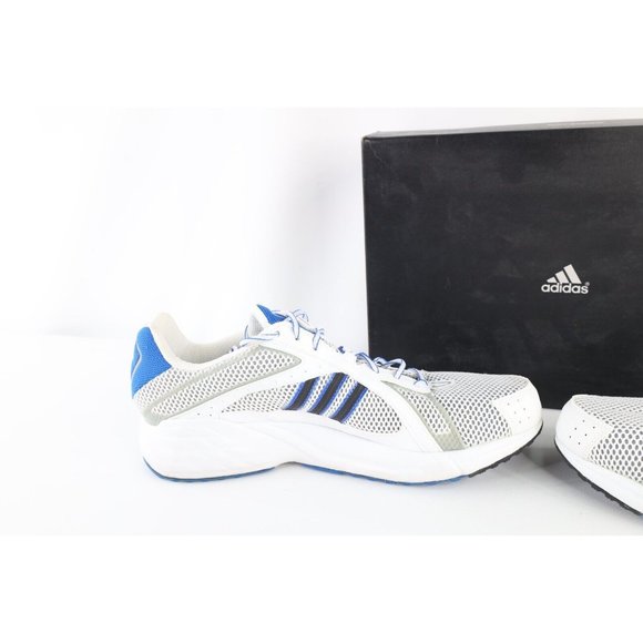 NOS Vintage Adidas Rotterdam Q.S Gym Jogging Running Shoes White Blue Mens 12 main image 9